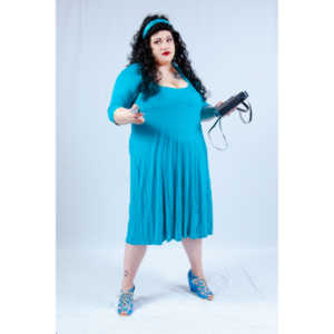 Dorian cosplaying as Deanna Troi from Star trek TNG.